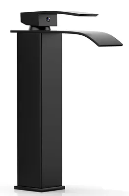 Image de Robinet de salle de bain modèle cascade - robinet mélangeur à une poignée pour lavabo, économe en eau - réglable pour l'eau chaude et froide - robinet de lavabo moderne et élégant