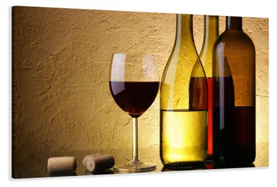 Produktbild von 5109 Leinwandbild Wein & Flaschen 120x80 cm