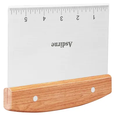 Image de Racloir à pâte - Lame en acier inoxydable avec manche en bois - Pour la pâtisserie et la cuisine - 15 cm