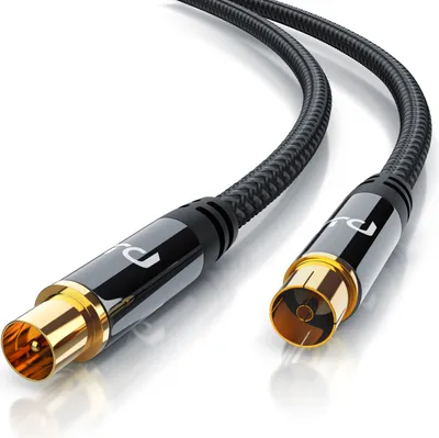 Produktbild von Primewire HDTV Antennenkabel mit Braiding - 2-fach Schirmung - Stoffummantelung - 75 Ohm / 135 dB - 7,5 m