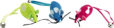 Produktbild von Beeztees Petti Maus - Katzenspielzeug - Farblich Sortiert - 3 ST - 5 cm