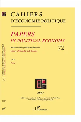 Produktbild von Cahiers d'économie politique
