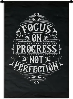 Produktbild von MuchoWow® Wandteppich Wandbehang Motivation - Retro - Zitat 120x180 cm Tapisserie Dekoration Wandtuch - Schlafzimmer - Dekorationen für das Haus