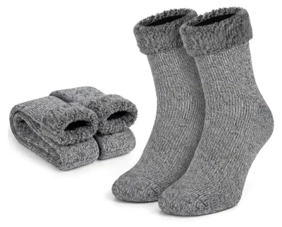 Produktbild von Black Snake Plüschsocken Damen Herren 2 Paar TOG 2.3, Haussocken - 41/47 - Grau, KI-generiertes Bild