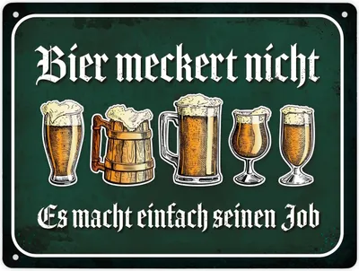 Produktbild von Metallschild XL mit Bier Motiv und Spruch: Bier meckert nicht - es macht ...