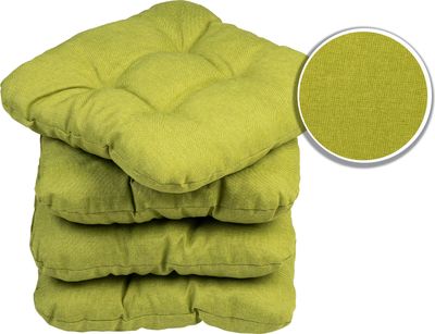 Sunnypillow 4er Set Stuhlkissen 45x45 cm Bequeme 8cm Polsterauflage Auflage für Stühle / Bänke in Haus und Garten Sitzkissen Sitzauflage Gartenkissen viele Farben zur Auswahl Grün