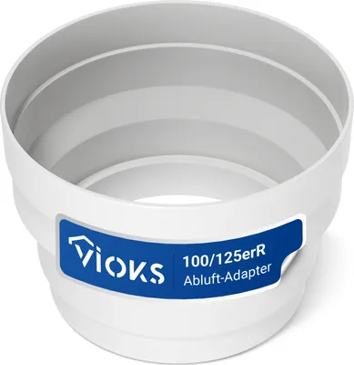 Produktbild von Abluft-Adapter zum Reduzieren/Vergrößern für 100/125er Abluftschlauch Rohr Belüftungstechnik