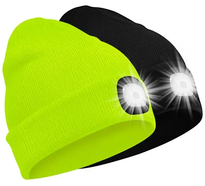 Obrázek produktu pro LED čepice s dobíjecím světlem (černá a fluorescenční žlutá)