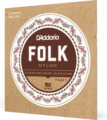 Produktbild von D'Addario Folk Nylon Klassiksaiten EJ32, Ball End, Black
