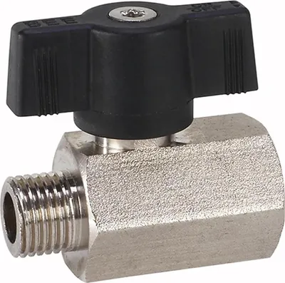 Obrázok produktu pre BEE G Mini guľový kohútik z mosadze, 93411, 3/8" IG/AG, krídlová rukoväť, PN12, 1 ks.