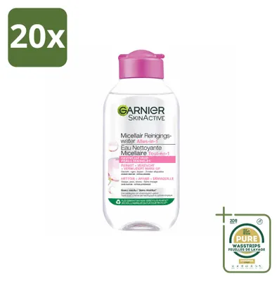 Produktbild von 20 x Garnier SkinActive Mizellen-Reinigungswasser für empfindliche Haut 100 ml - Vorratspackung - 20 Stücke