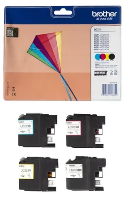 Produktbild von Brother LC-223VALBP, Schwarz, Cyan, Magenta, Gelb, 4 Stück(e), 550 Seiten, 550 Seiten, Multipack