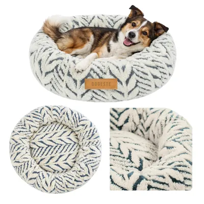 Produktbild von Dogeste Donut Hundebett M 60 cm rund für kleine Hunde und Katzen, waschbar, rutschfest