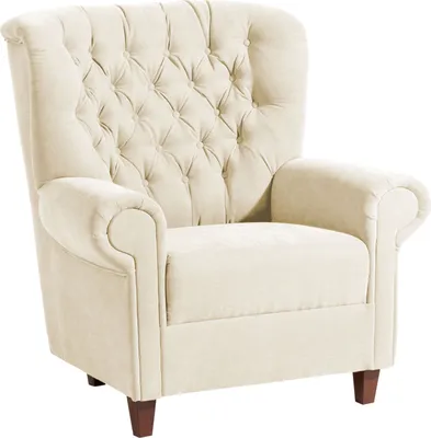 Produktbild von Max Winzer Hochlehnsessel Vicky - Velourstoff creme - Maße: 91 x 90 x 98 cm
