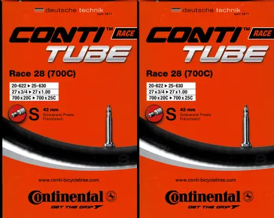 Produktbild von 2x Continental Race 28 (700C) Schlauch 28 Zoll SV (18/25-622/630) SV 42mm