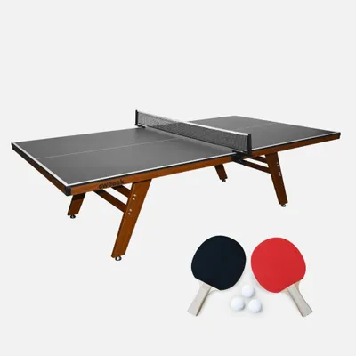 Produktbild von sweeek - Indoor Tischtennisplatte Premium mit 2 Schlägern und 3 Bällen - Grau