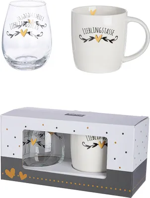 Produktbild von Gilde Trinkgla s und Tasse "Lieblingstass e,-glas" 53558