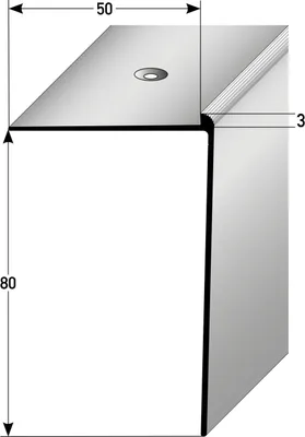Produktbild von PROVISTON Treppenkante | 80 x 50 x 1000 mm | Treppenkantenprofil Treppenwinkel Winkelprofil Kombiwinkel Aluminium eloxiert Spezialemailliert Silber Gebohrt