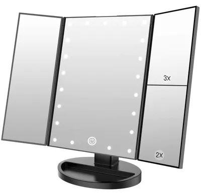 Productafbeelding van WEILY Make-up spiegel met verlichting, 1x/2x/3x vergroting, bediening via touchscreen