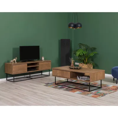 Produktbild von Skye Decor, Laxus Takım 3, Wohnzimmermöbel-Set, Nussbaum, 100 % MELAMINBESCHICHTETE SPANPLATTEN, 140 x 40 x 50 cm
