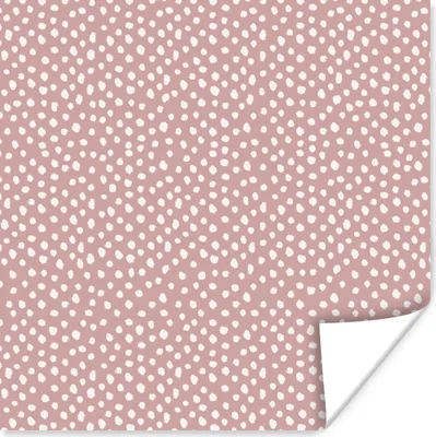 Produktbild von MuchoWow® Poster Rosa - Punkte - Weiß - Muster 75x75 cm - Wand Dekoration