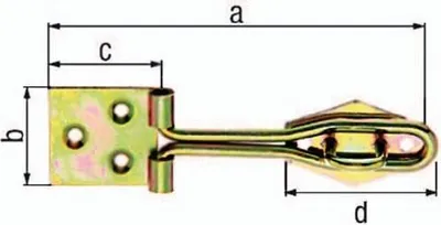Produktbild von GAH Alberts Überfalle L 140 mm B 36 mm Stahl galvanisiert gelb verzinkt - 348267