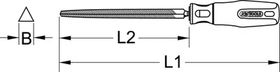 Produktbild von KS Tools 1570404 Triangular file, shape C, 150mm, hi-fi Length 230 mm 1 pc(s)