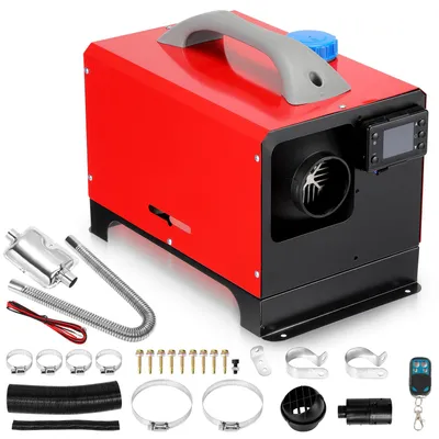 Produktbild von Vigevee Diesel Standheizung 8KW 12V horizontal mit 5L Tank, LCD Display & Fernbedienung, kompakte Luftheizung für Wohnmobil LKW Winter