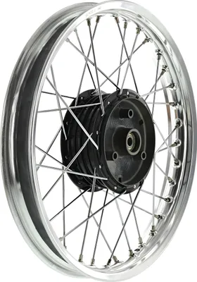 Zdjęcie produktu dla Szprychy kolo 1,5 x 16" polerowane, chromowane szprychy, piasty czarny - Simson S50, S51, KR51 Schwalbe, SR4