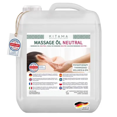 Produktbild von Kitama Massageöl Neutral 10L ohne Duft für Physio, Thai-Massage & Wellness