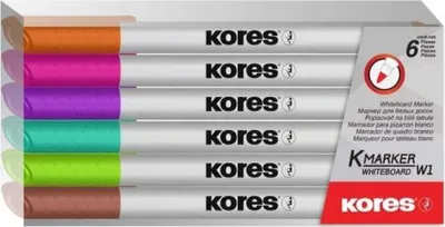 Obrázek produktu pro Kores M22846, 6 kusů, Hnědá, Světle modrá, Světle zelená, Růžová, Fialová, Štětičkový hrot, Vícebarevný, Kulatý, 1 mm