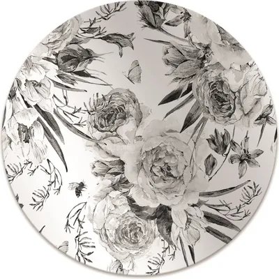 Produktbild von Rundmatte - Stuhlunterlage Bürostuhlunterlage - Rund Ø 100 cm - Bodenmatte - Fußmatte - Blumenstrauß