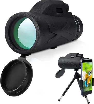 Obrázek produktu pro Monokulární dalekohled 12x50 s držákem pro chytrý telefon a stativem, vodotěsný, s hranoly BAK4, určený pro pozorování ptáků a turistiku