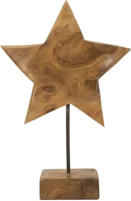 Produktbild von Mauro Ferretti – Sternskulptur aus Teakholz, 28 x 12 x 42 cm, braun