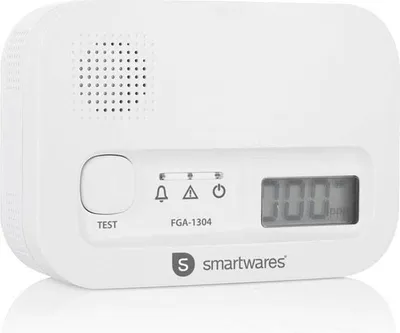 Obrázok produktu pre Detektor oxidu uhoľnatého Smartwares, 10-ročný senzor, s displejom a testovacím tlačidlom FGA-13041