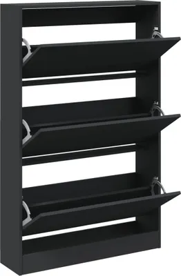 Obrázek produktu pro vidaXL Botník černý 80x21x125,5 cm materiál na bázi dřeva