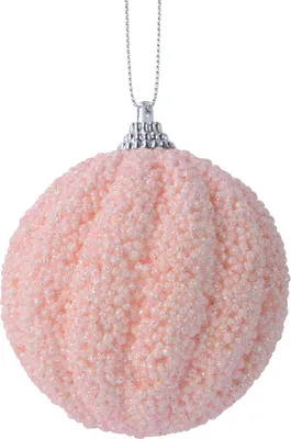 Produktbild von Weihnachtskugeln Kunststoff 8cm Glitzer geriffelt 12er Set - Rosa