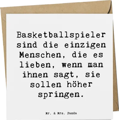 Produktbild von Mr. & Mrs. Panda Grußkarte Spruch Basketball Motivation - Weiß - Geschenk, Sportarten, Teamsport, Sportart, Glückwunschkarte, anlasskarte, Klappkarte, Dunking, faltkarte