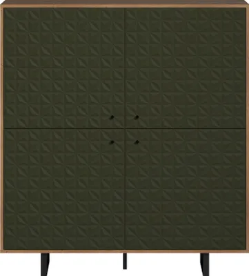 Produktbild von trendteam Sentra Highboard Dunkelgrün/Eiche, B/H/T ca. 124/136/40 cm