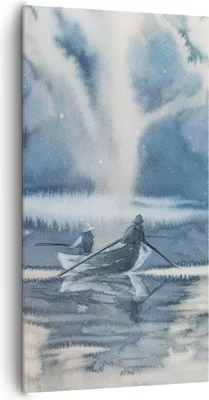 Produktbild von Bild auf Leinwand - Leinwandbild - Boot Fischer Wasser - 65x120cm - Wand Bild - Wanddeko - Leinwanddruck - Bilder - Kunstdruck - Wanddekoration - Leinwand bilder - Wandkunst - PA65x120-3864