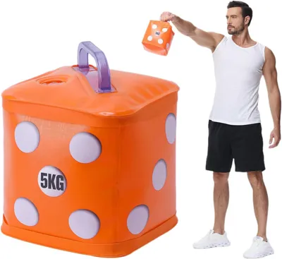Obrázok produktu pre Kettlebell naplnený vodou, 5 kg, oranžová farba, určený na posilňovanie