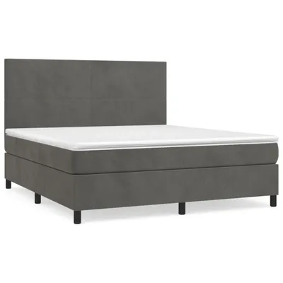 Obrázok produktu pre vidaXL Boxspring posteľ s matracom Dark Grey 160x200 cm Velvet