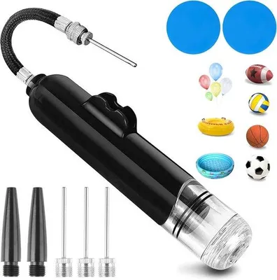 Immagine prodotto di Pompa per palloni a doppia funzione - con 3 aghi - 2 spray - 2 kit di riparazione impermeabili - pompa manuale portatile - per palloni da calcio, pallacanestro, pallavolo, palloncini e biciclette