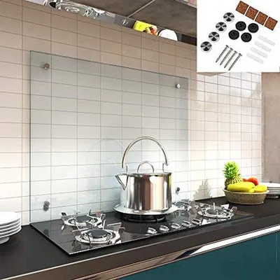 Produktbild von Spatenschutz Küchenrückwand aus 6 mm ESG-Sicherheitsglas - hitzebeständig, einfache Montage, 70 x 50 cm, klar