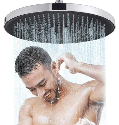 Zdjęcie produktu dla Duża głowica prysznicowa, deszczownica, 12 cali, chromowana, regulowana o 360°, samoczyszcząca