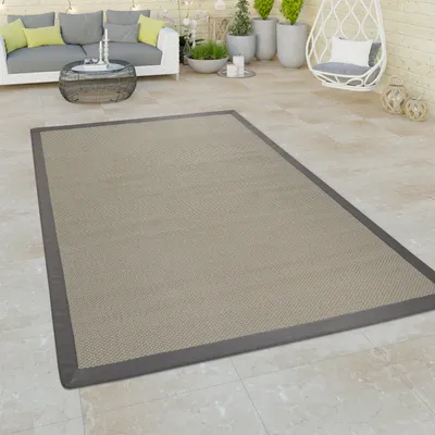 Produktbild von In- & Outdoor Teppich Balkon Terassen, Sisal Optik, Grau Grün in versch. Farben Grösse 120x170 cm
