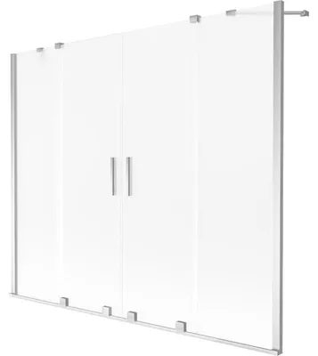 Obrázek produktu pro Mexen Velar Duo vanová zástěna, posuvná dvoukřídlá 170 x 150 cm, matná, chrom - 896-170-000-32-01