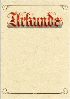 Produktbild von RNKVERLAG - Urkunde mit Aufschrift „Urkunde“ (Elefantenhautpapier), 190 g/m², weiß, DIN A4 - ein Stück