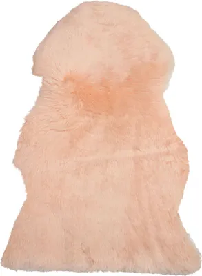 Produktbild von BELIANI Schaffell Hellrosa Natürliches Leder Unregelmäßige Form Elegantes Design 65 x 110 cm