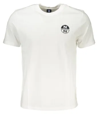 Produktbild von Kurzarm Herren T-Shirt Weiß mit Rundhalsausschnitt und Print-Design